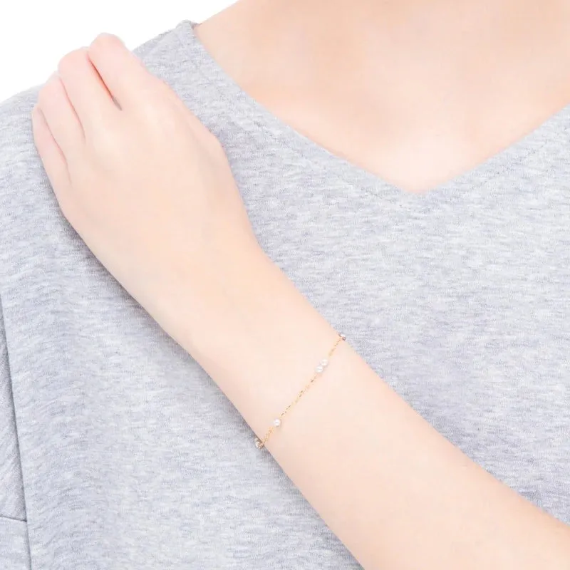 Mikimoto 18ct Yellow Gold Akoya Pearl 18cm Bracelet