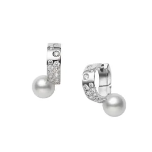 Mikimoto Universe Elements 18ct White Gold Akoya Cultured Pearl Earrings