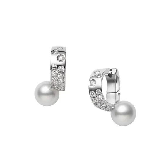Mikimoto Universe Elements 18ct White Gold Akoya Cultured Pearl Earrings
