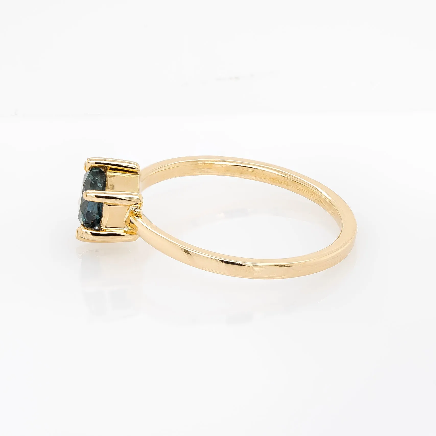 Montana Sapphire Hexagon Solitaire Ring