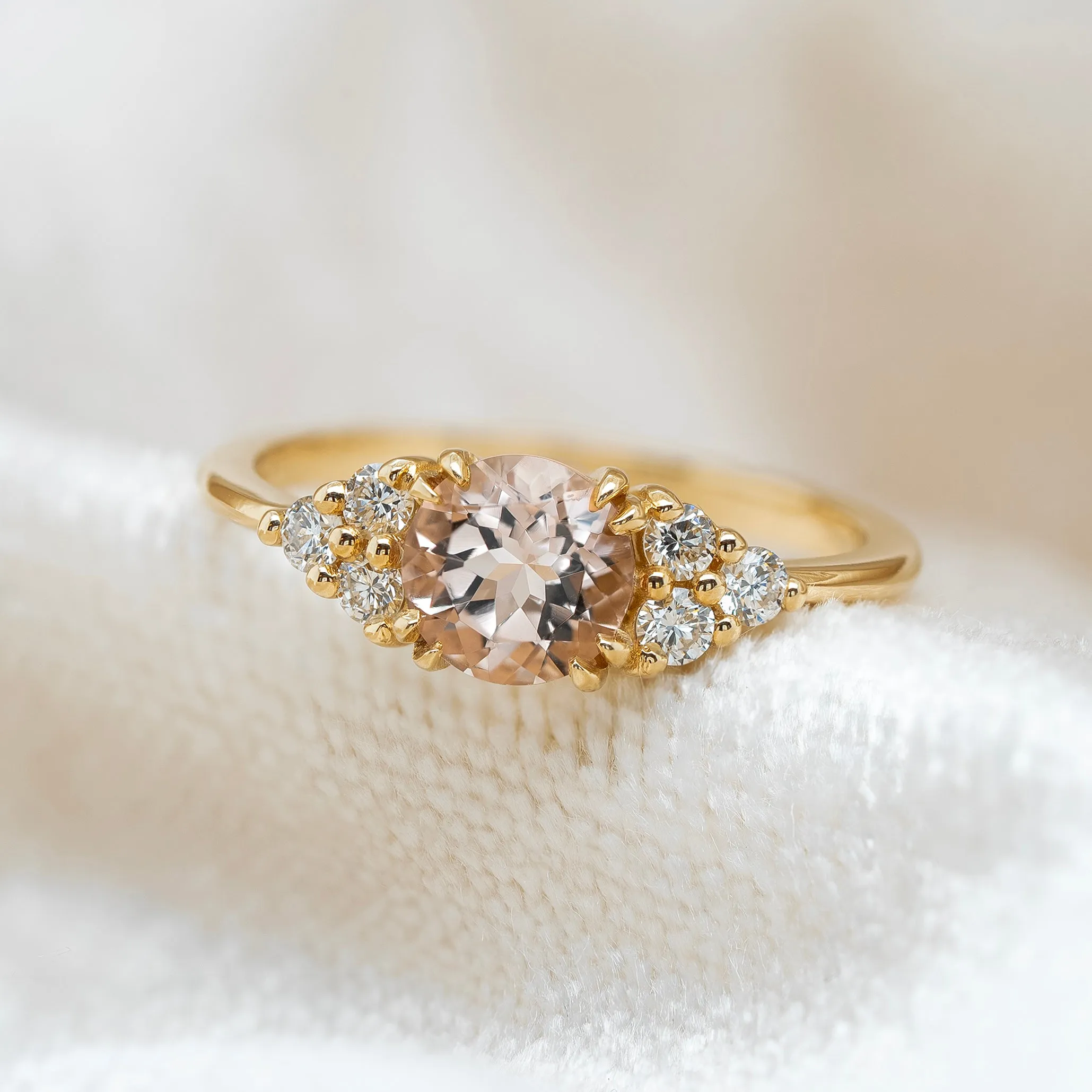 Morganite and Diamond Engagement Ring
