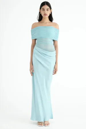 Nico Off Shoulder Maxi Dress Aquamarine by Benni