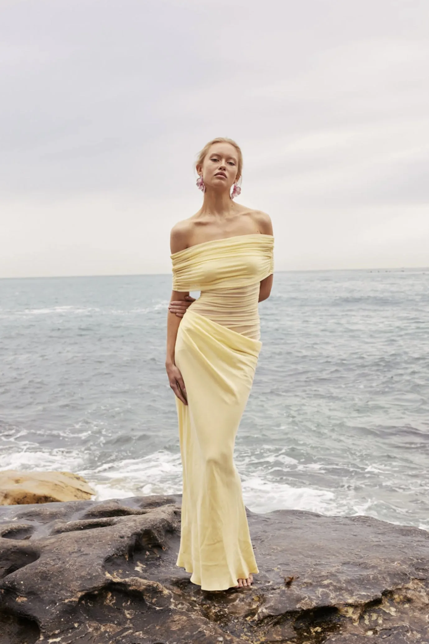Nico Off Shoulder Maxi Dress Butter by Benni