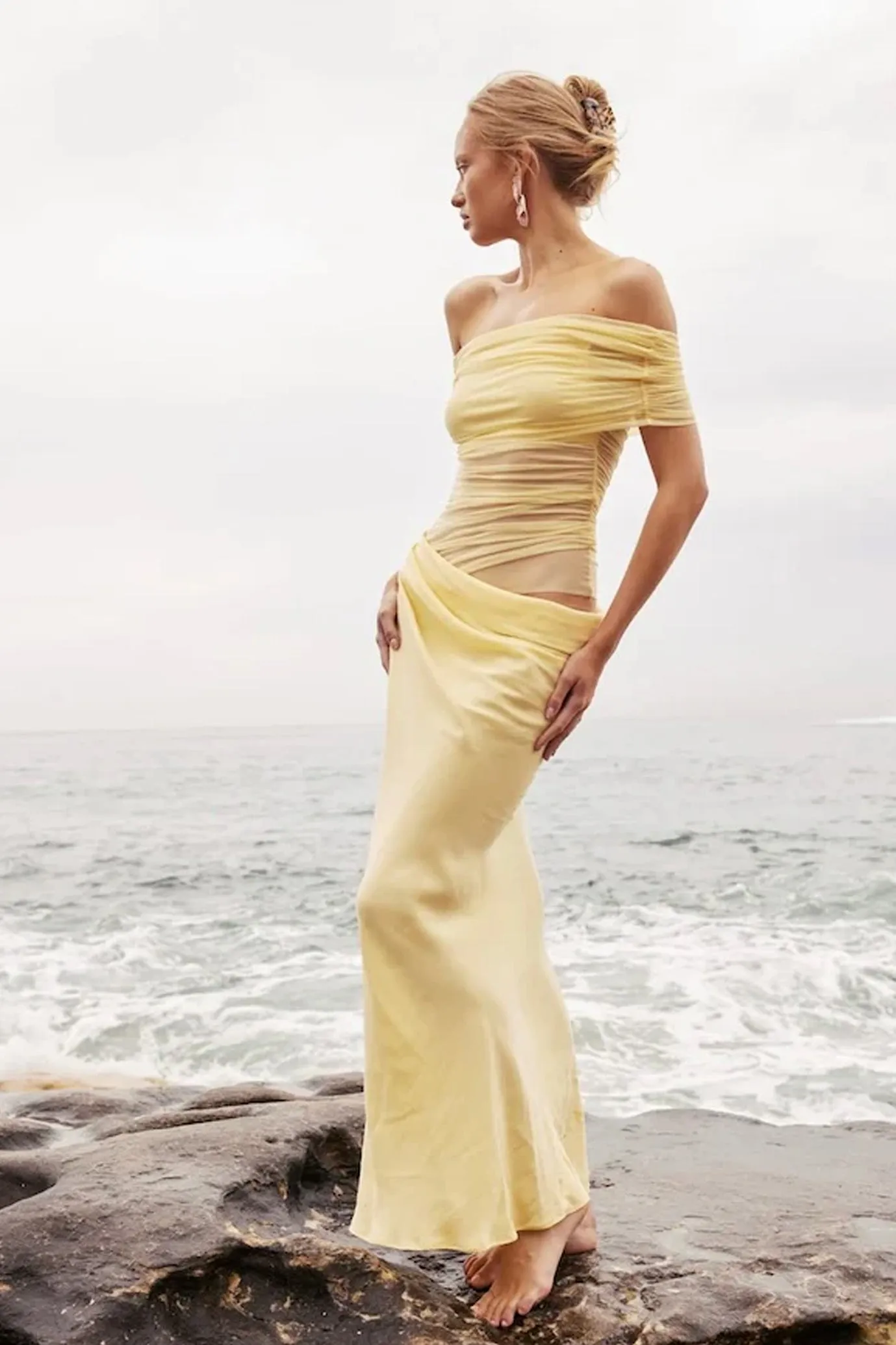 Nico Off Shoulder Maxi Dress Butter by Benni