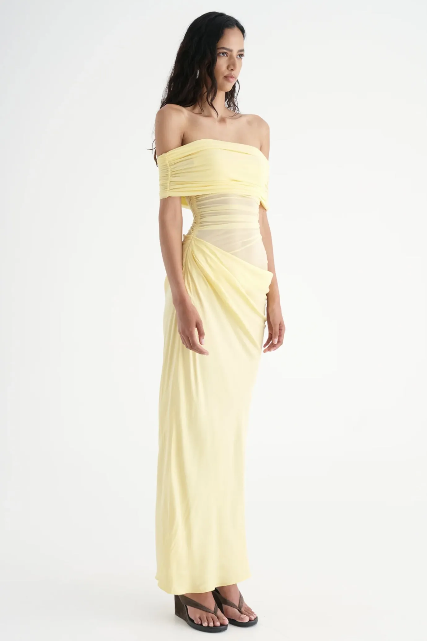 Nico Off Shoulder Maxi Dress Butter by Benni
