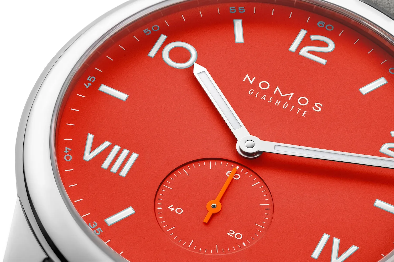 Nomos Glashutte Club Campus 38 Nonstop Red Sapphire Crystal Watch