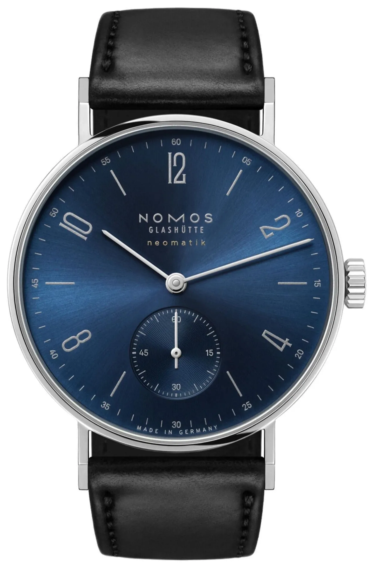 Nomos Glashutte Tangente Neomatik 39 Blue Gold Sapphire Crystal Watch