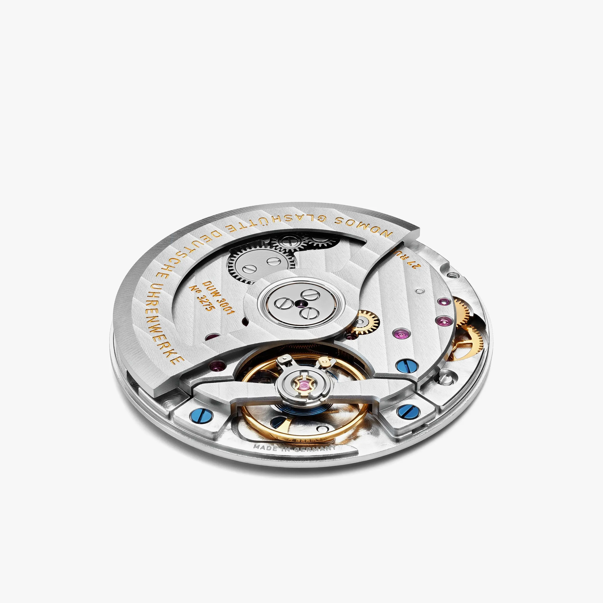 Nomos Glashutte Tangente Neomatik 39 Blue Gold Sapphire Crystal Watch