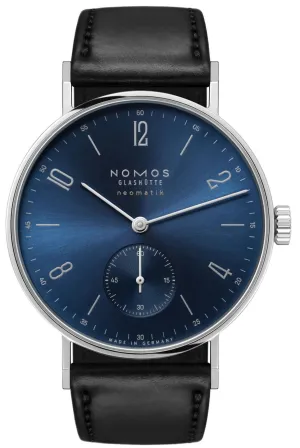 Nomos Glashutte Tangente Neomatik 39 Blue Gold Sapphire Crystal Watch