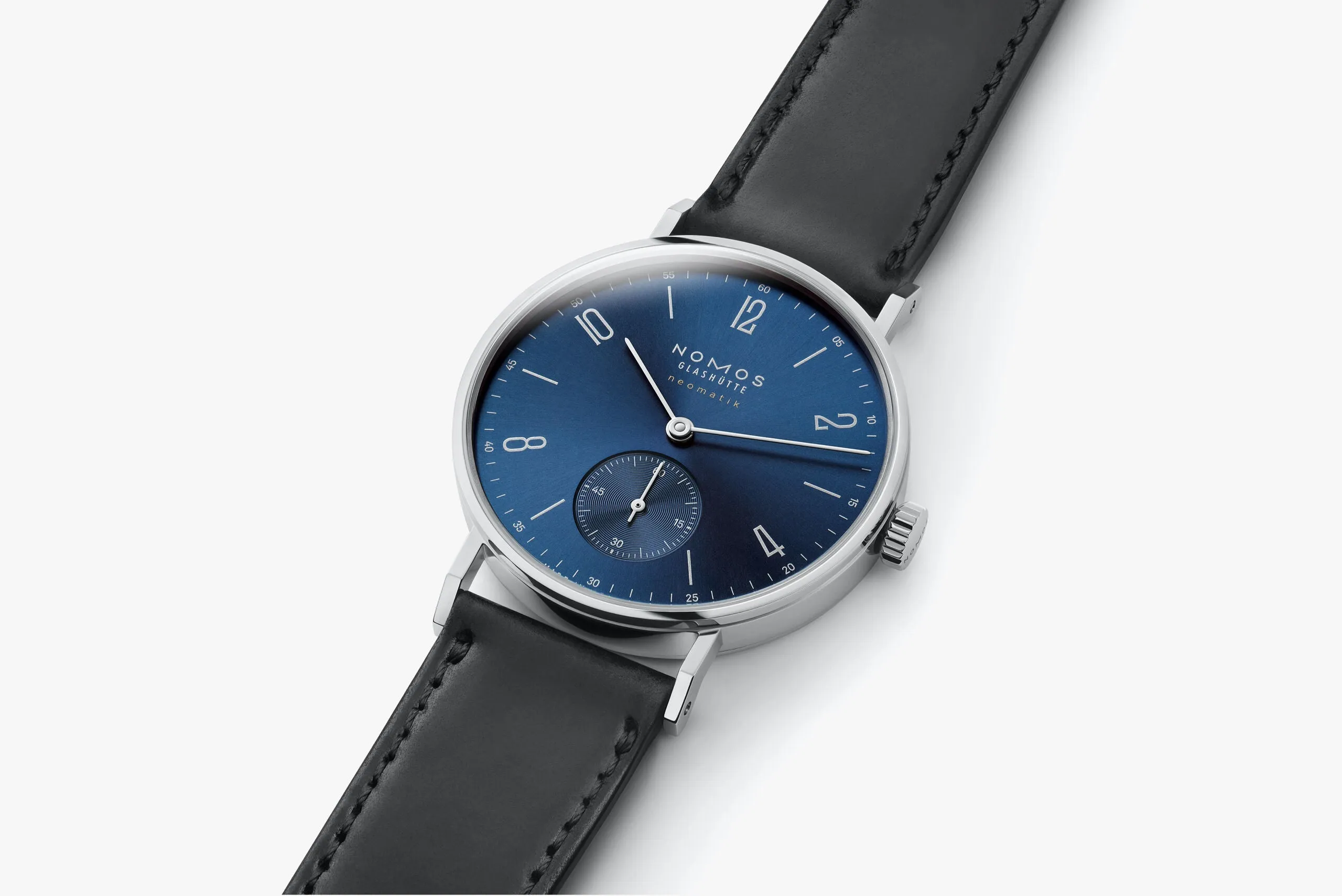 Nomos Glashutte Tangente Neomatik Blue Gold Sapphire Crystal Watch