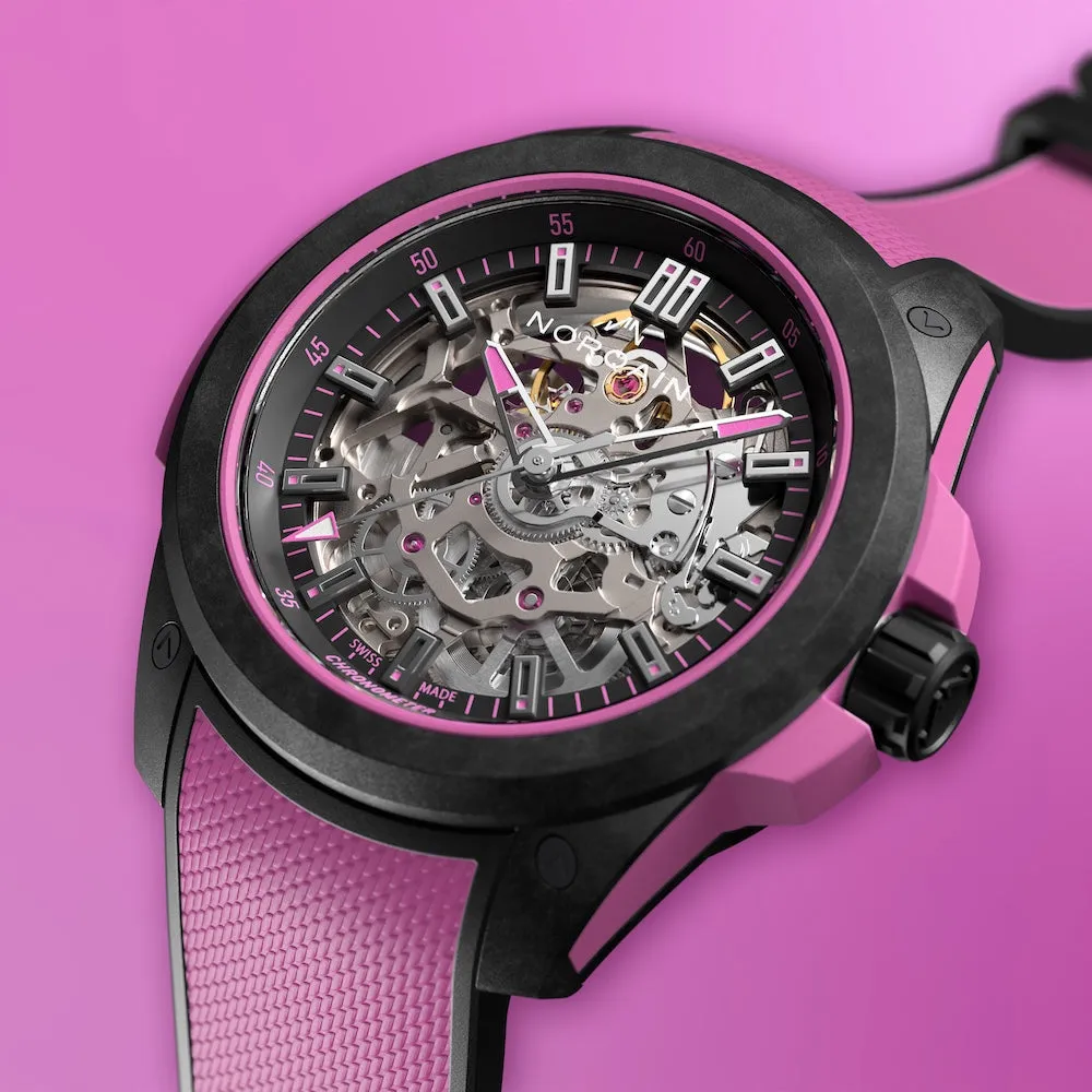 Norqain Wild One Skeleton 39mm Hyper Pink Watch