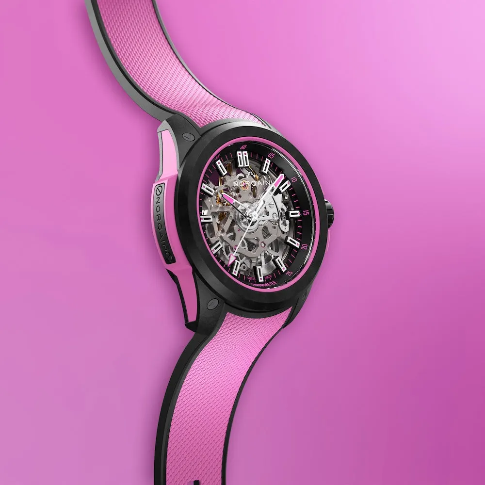 Norqain Wild One Skeleton 39mm Hyper Pink Watch