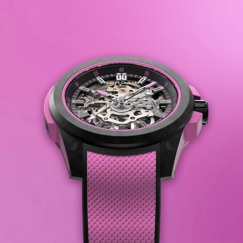 Norqain Wild One Skeleton 39mm Hyper Pink Watch