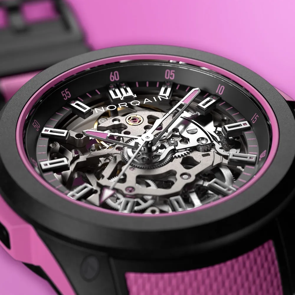 Norqain Wild One Skeleton 39mm Hyper Pink Watch