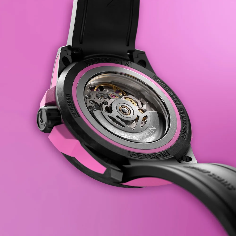 Norqain Wild One Skeleton 39mm Hyper Pink Watch