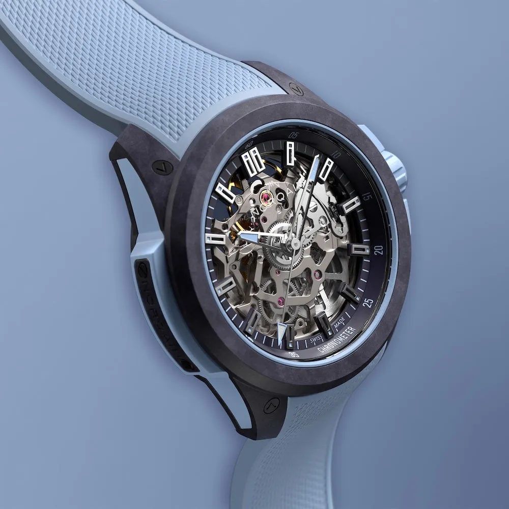 Norqain Wild One Skeleton 39mm Purple Ice Blue Watch