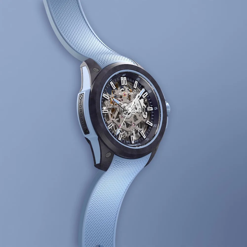 Norqain Wild One Skeleton 39mm Purple Ice Blue Watch