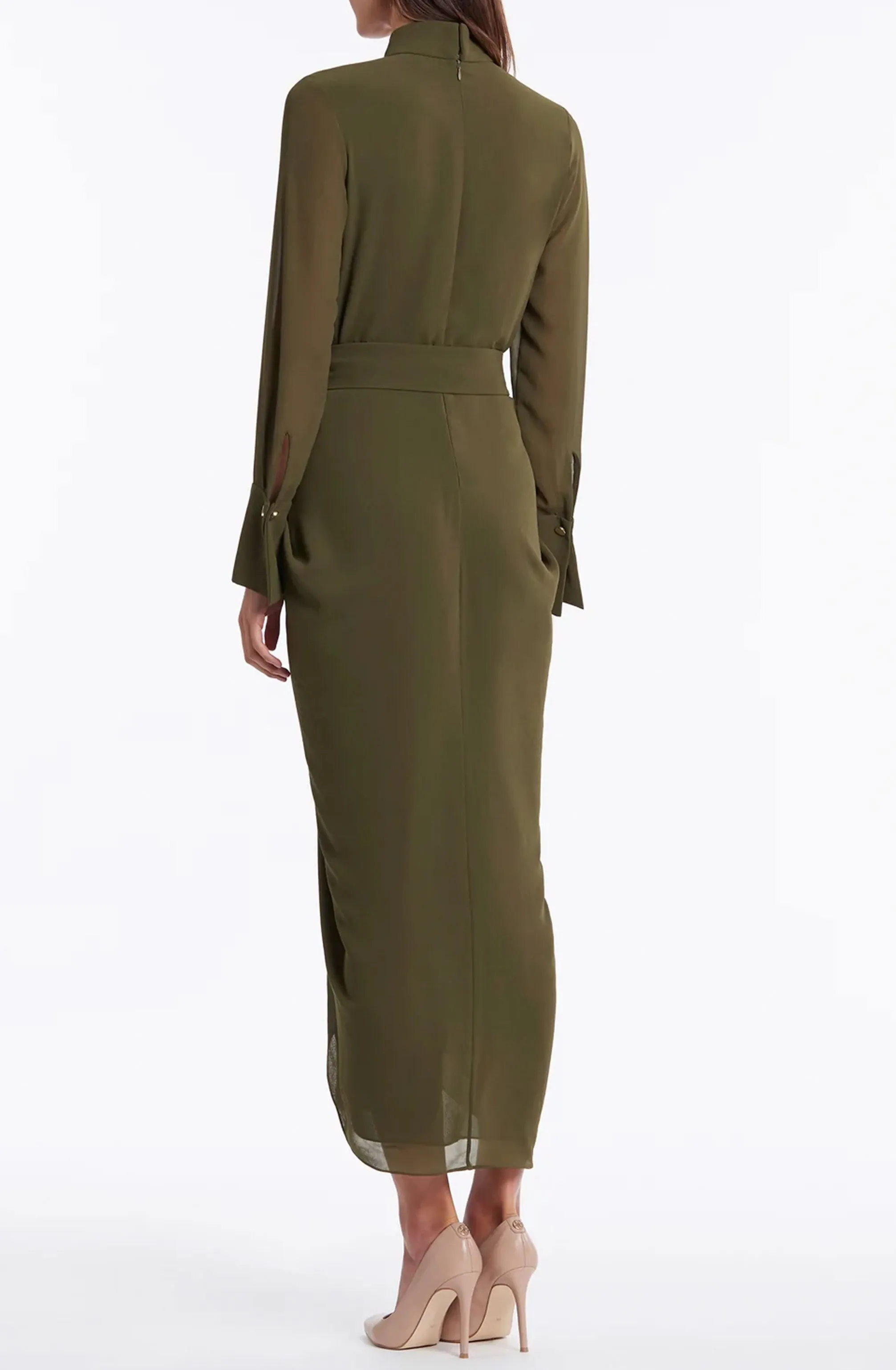 Olive Style Icon Waterfall Dress by Carla Zampatti