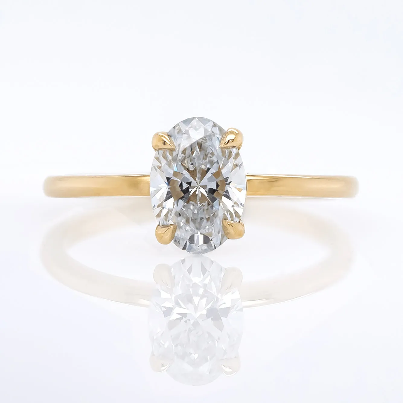 Oval 1 Carat Lab Diamond Solitaire Engagement Ring