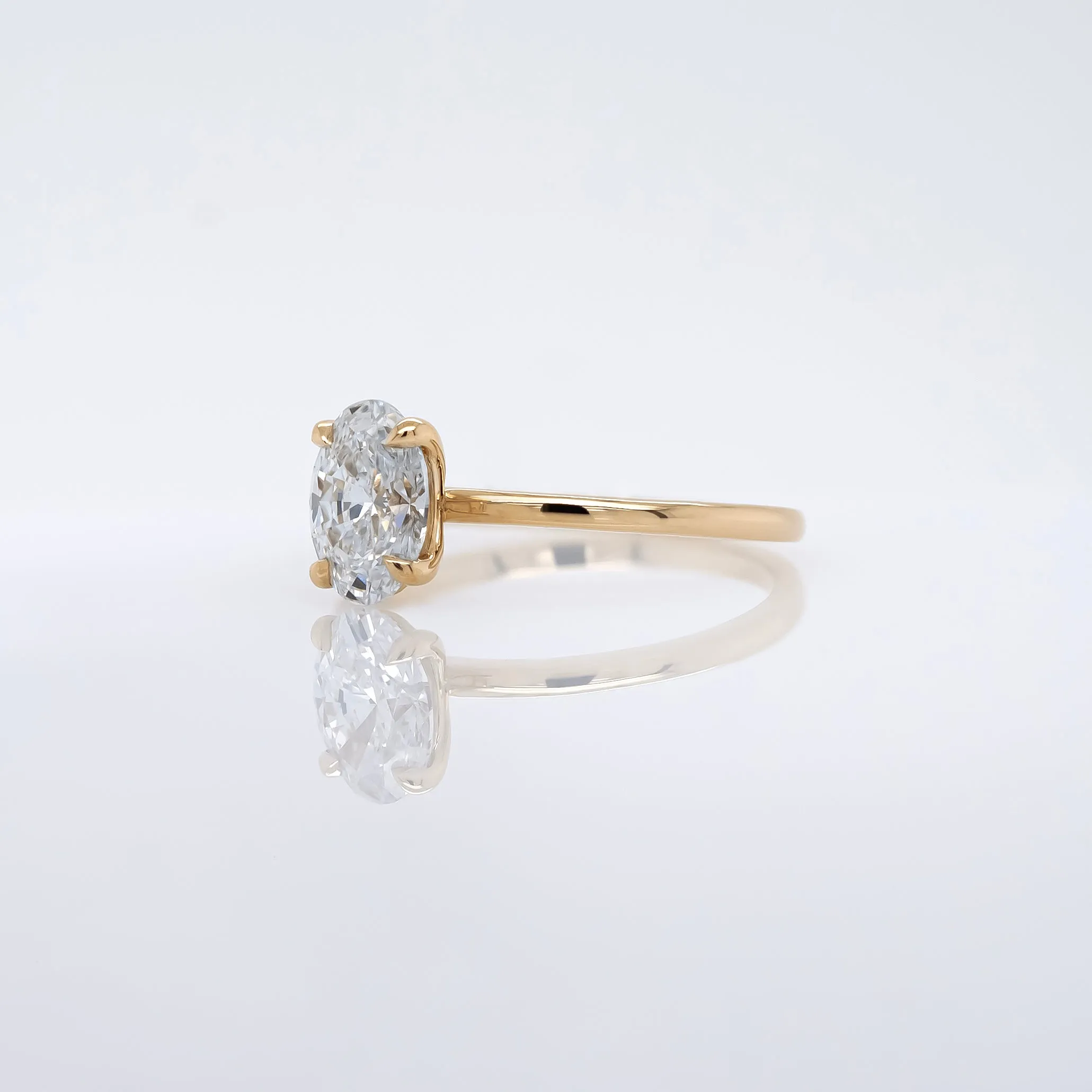 Oval 1 Carat Lab Diamond Solitaire Engagement Ring
