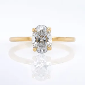 Oval 1 Carat Lab Diamond Solitaire Engagement Ring
