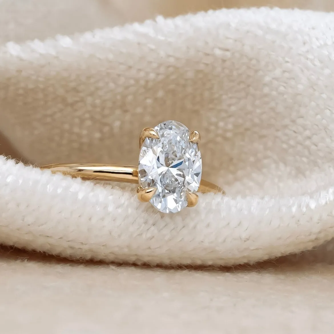 Oval 1 Carat Lab Diamond Solitaire Engagement Ring