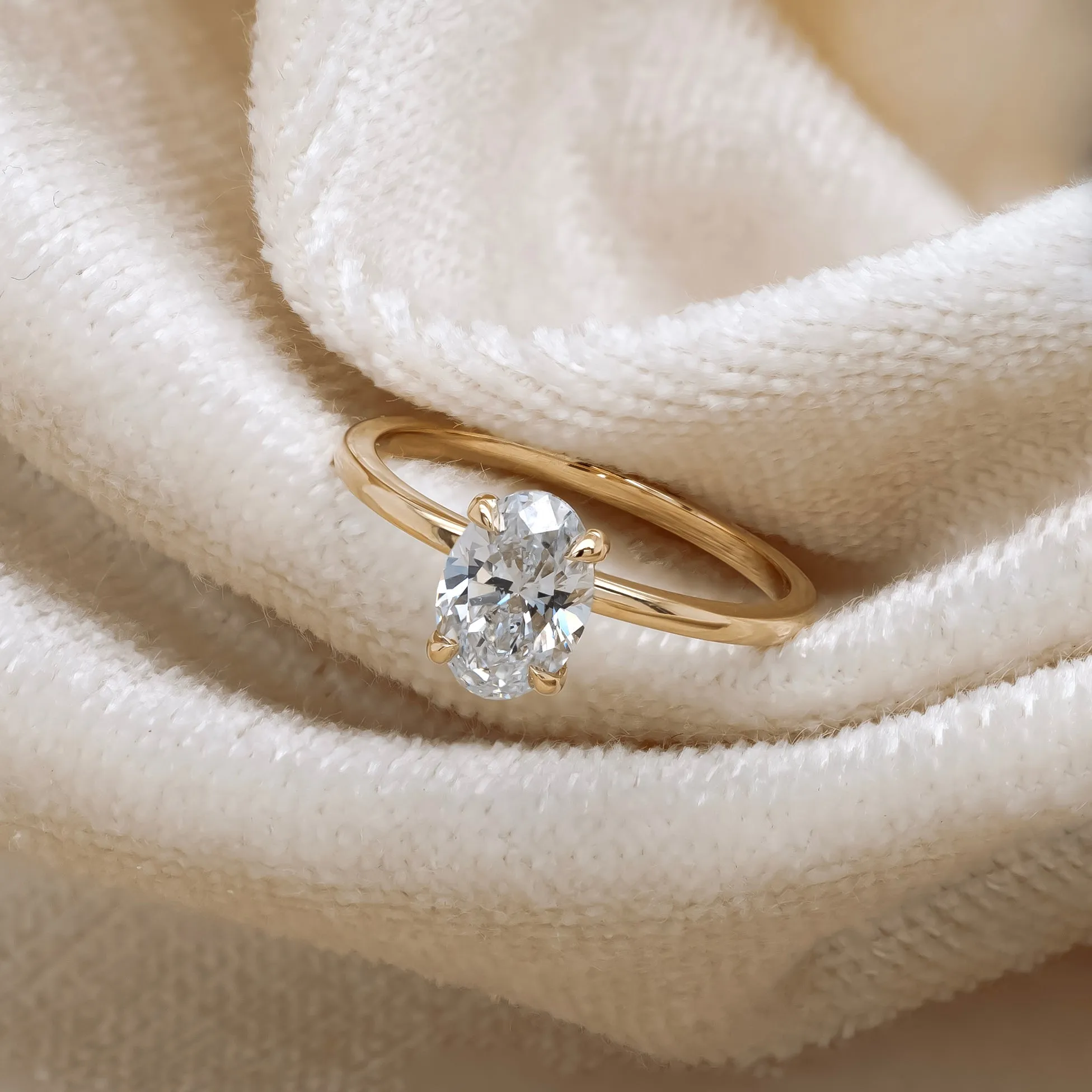 Oval 1 Carat Lab Diamond Solitaire Engagement Ring