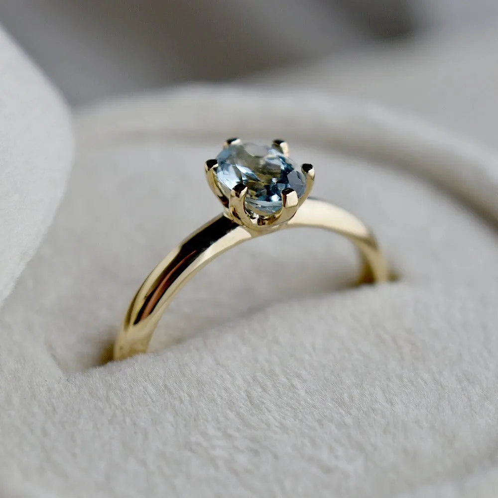 Oval Cut Aquamarine Ring