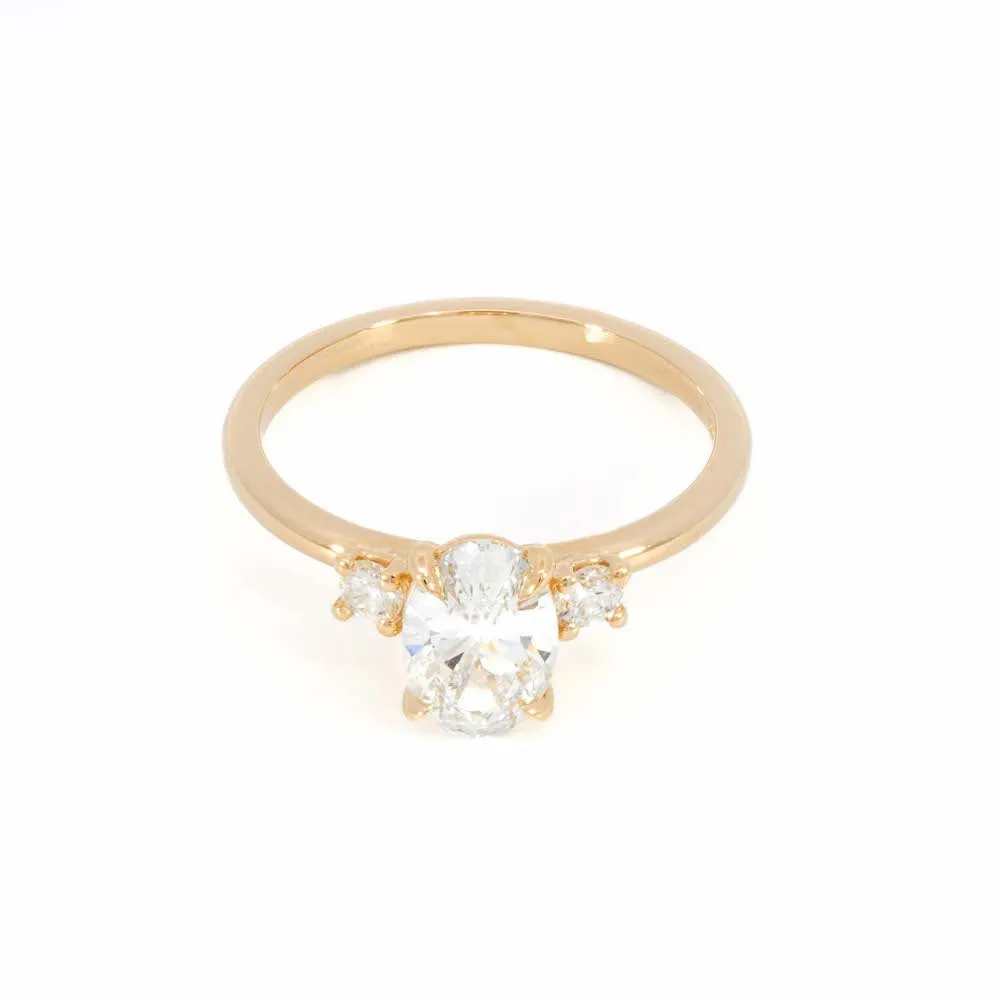 Oval Diamond Three Stone Ring