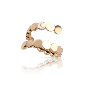 Pasquale Bruni Luce 18ct Rose Gold Diamond Crossover Ring Size Medium
