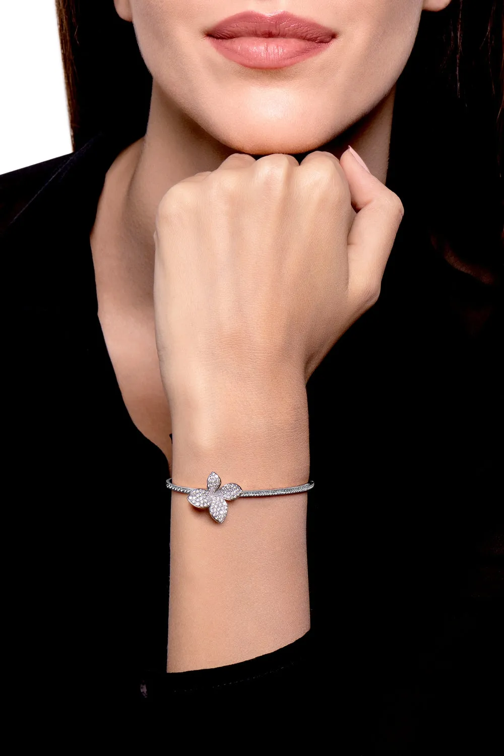 Pasquale Bruni Petit Garden 18ct White Gold Diamond Flower Bracelet