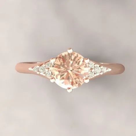 Peach Morganite Engagement Ring with Diamond Accents