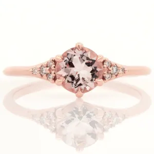 Peach Morganite Engagement Ring with Diamond Accents