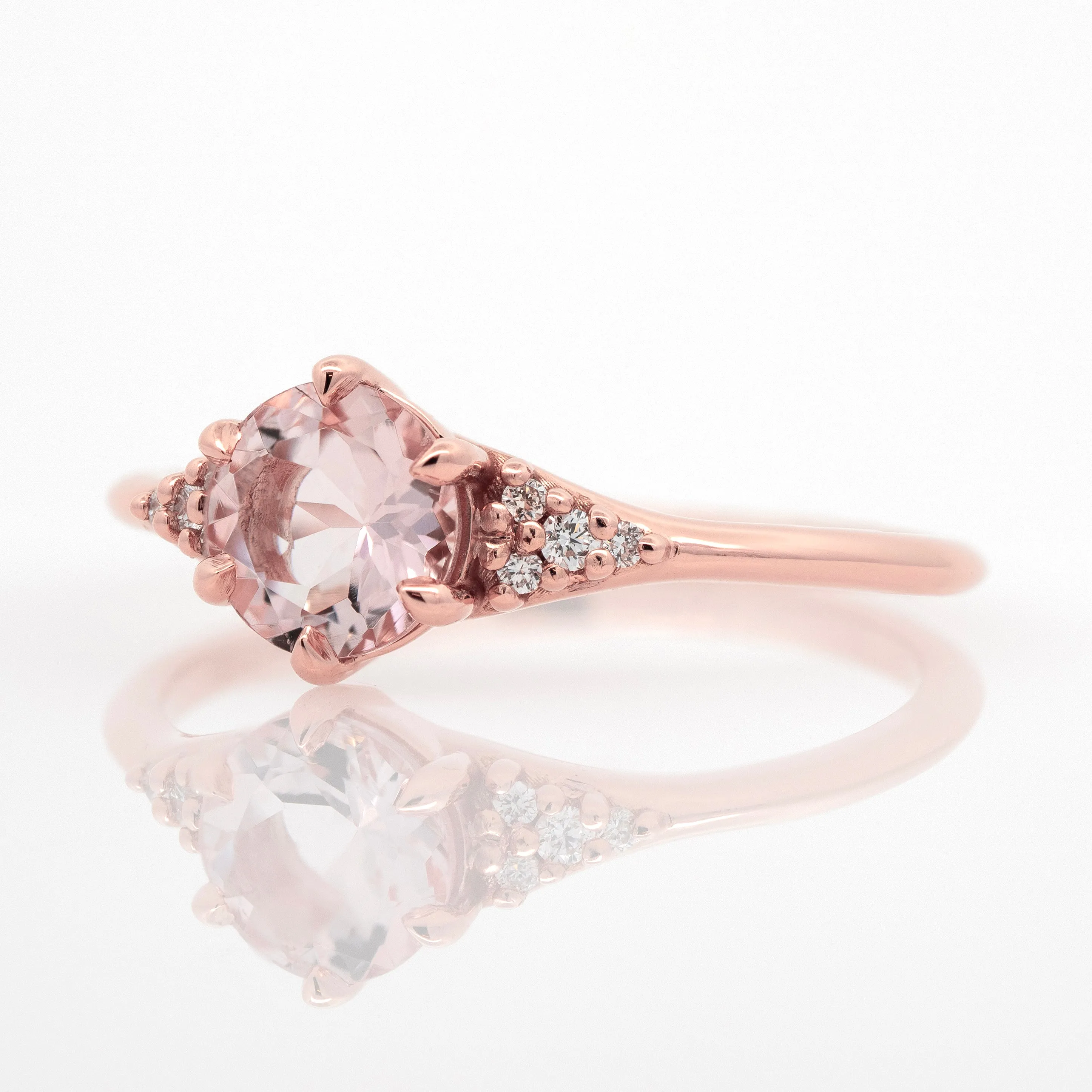 Peach Morganite Engagement Ring with Diamond Accents
