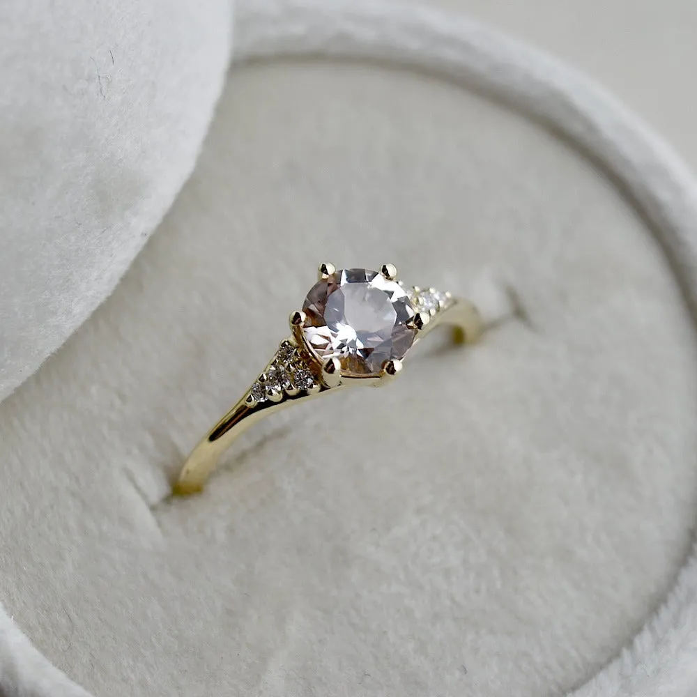 Peach Morganite Engagement Ring with Diamond Accents