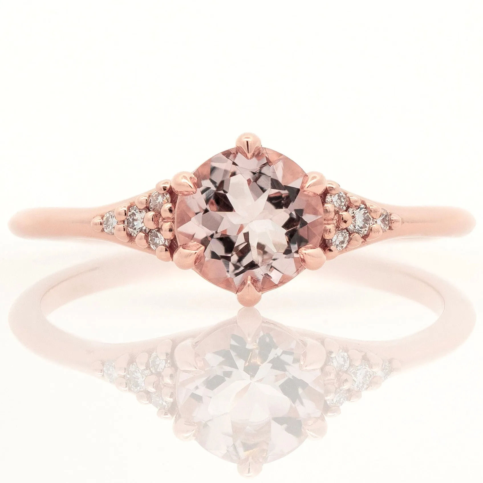 Peach Morganite Engagement Ring with Diamond Accents
