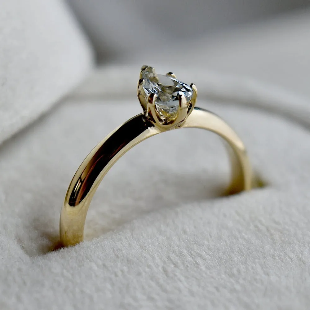 Pear Cut Aquamarine Ring