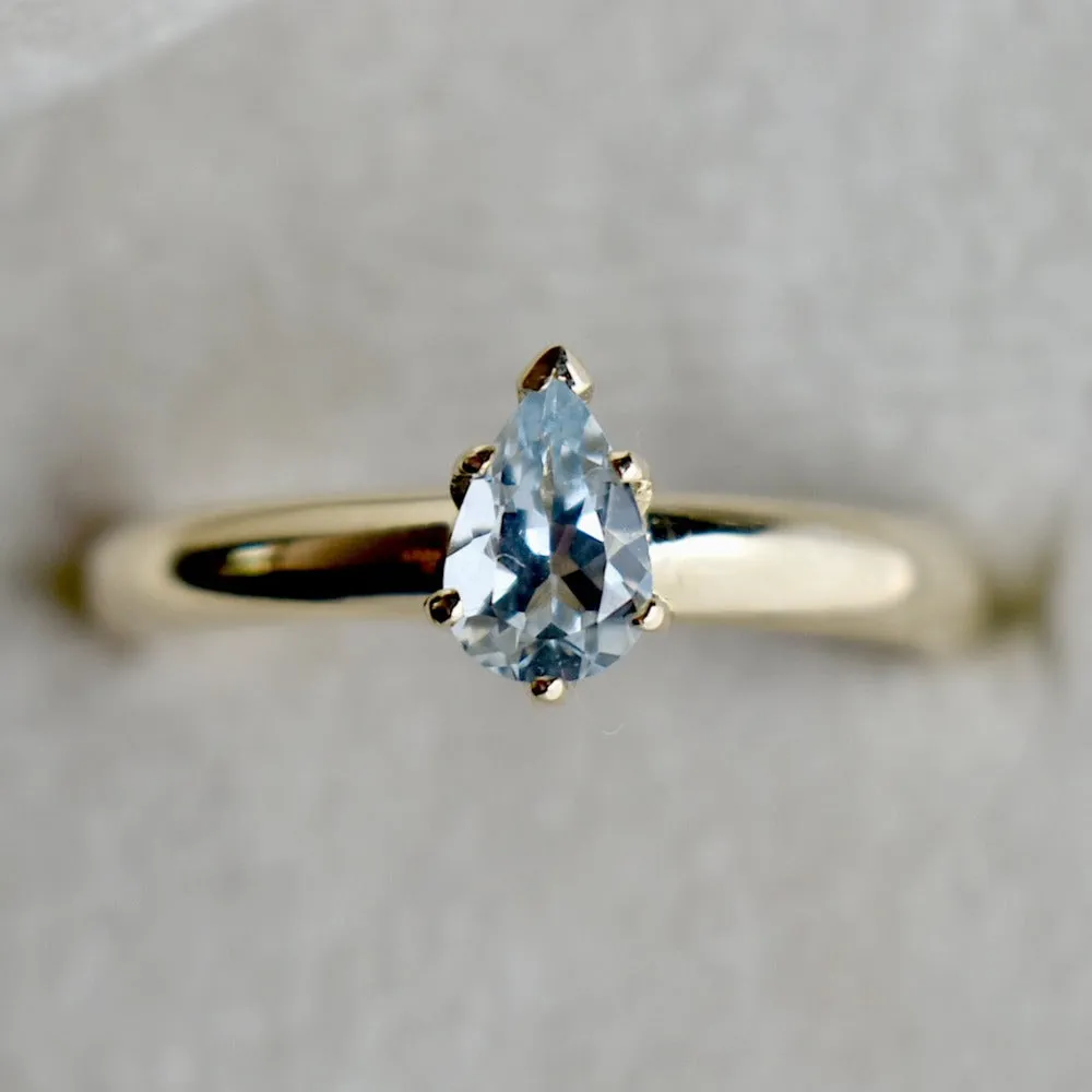 Pear Cut Aquamarine Ring