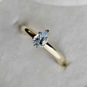 Pear Cut Aquamarine Ring