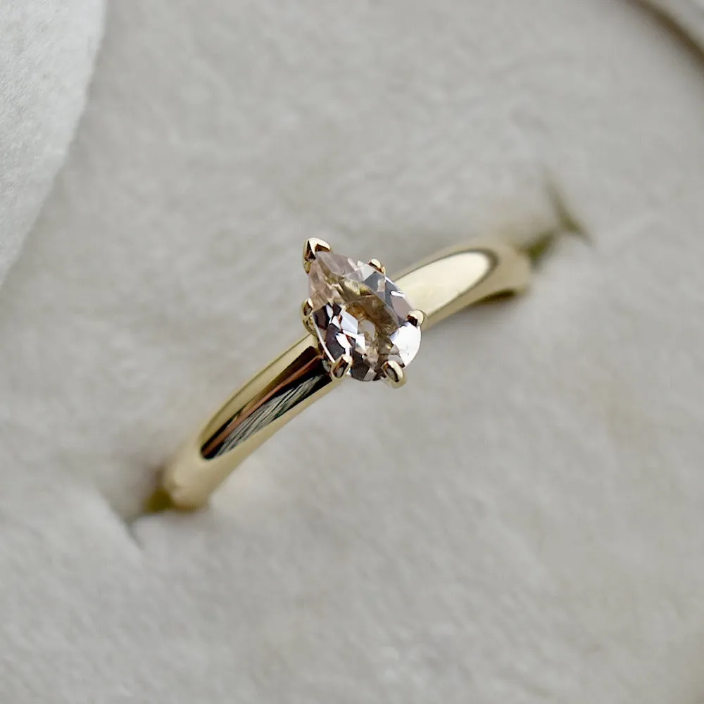 Pear Cut Morganite Ring