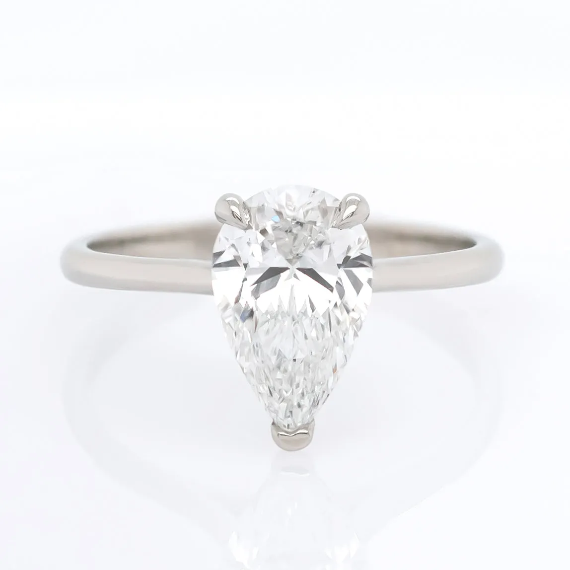 Pear-Shaped Diamond Solitaire Engagement Ring