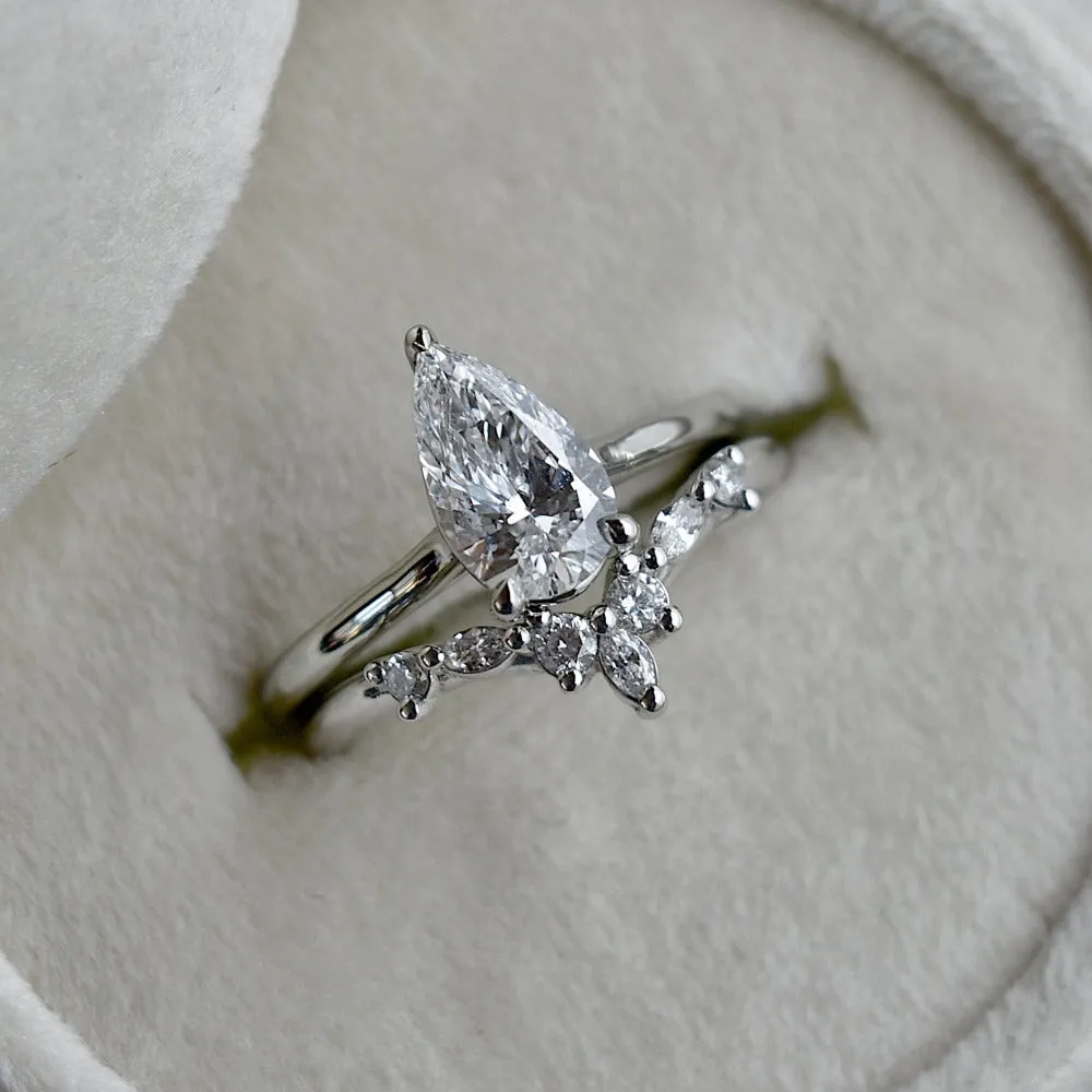 Pear-Shaped Diamond Solitaire Engagement Ring