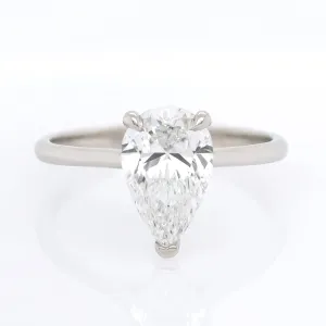 Pear-Shaped Diamond Solitaire Engagement Ring