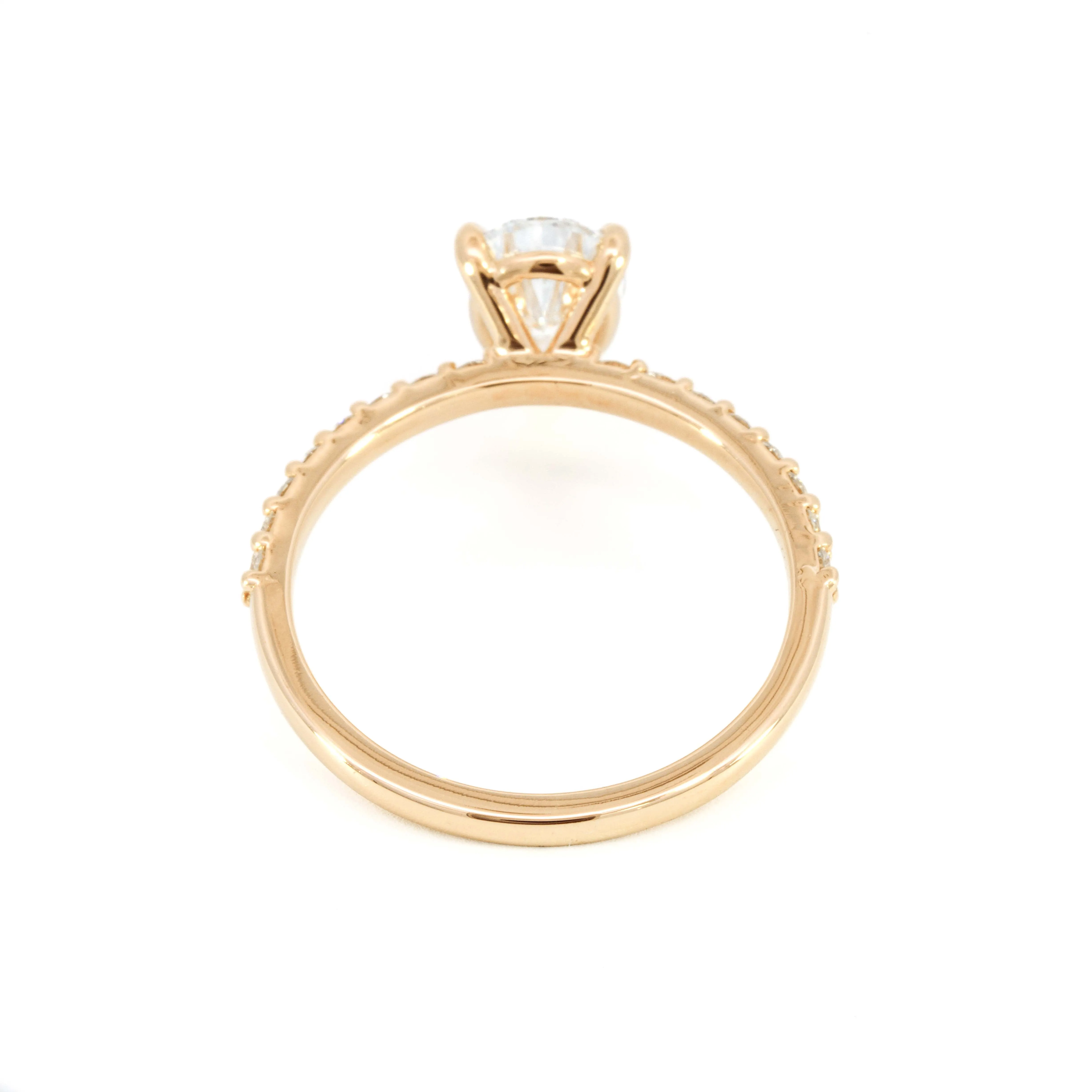 Pear Shaped Diamond Solitaire with Pave Shoulder