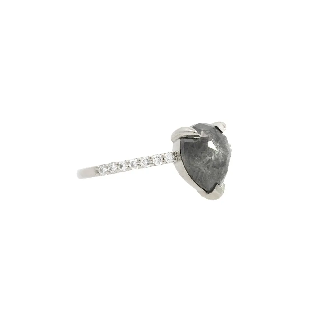 Pear Shaped Salt & Pepper Diamond Solitaire