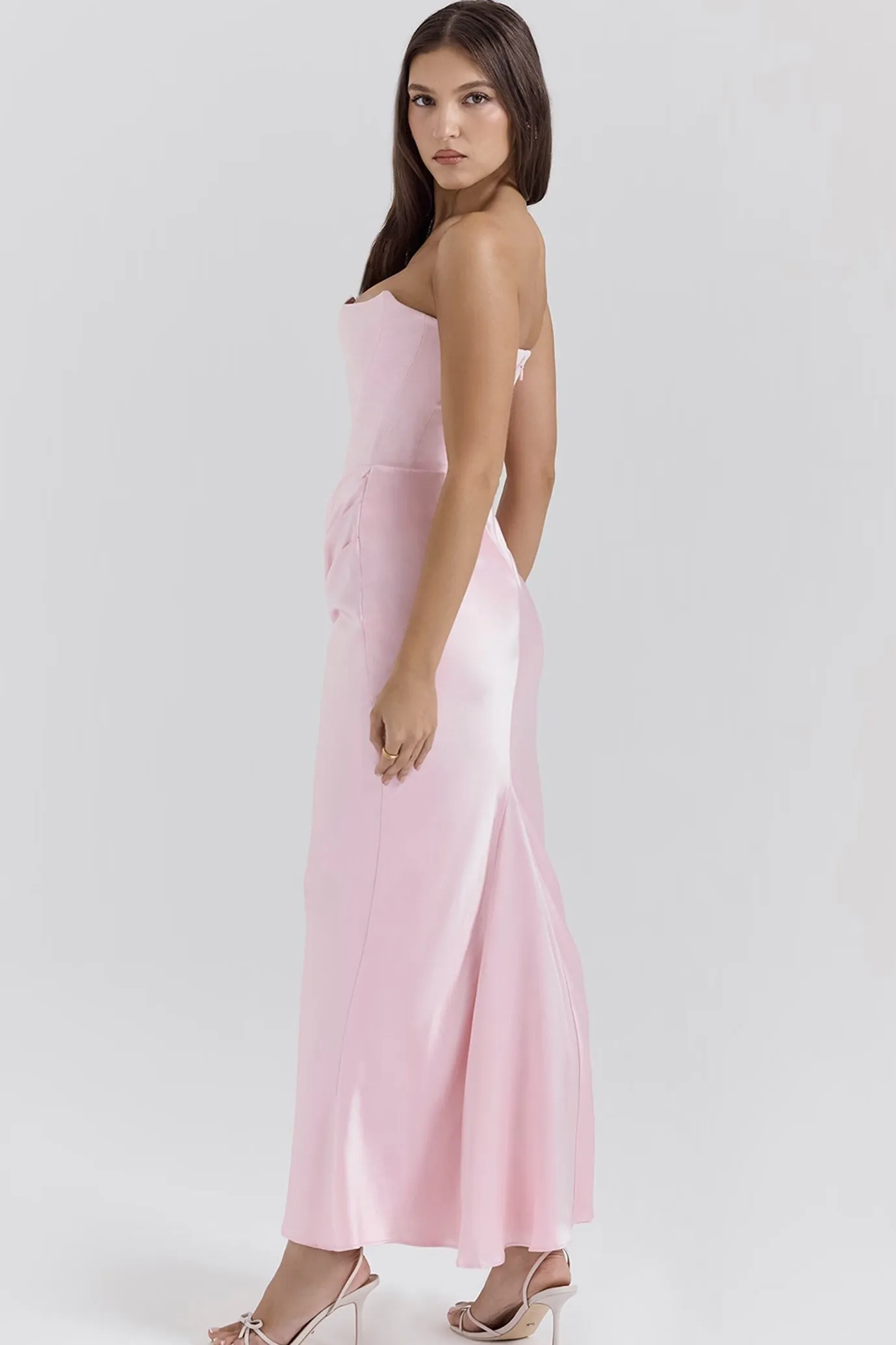 Persephone Rose Shadow Strapless Corset Dress by House of CB