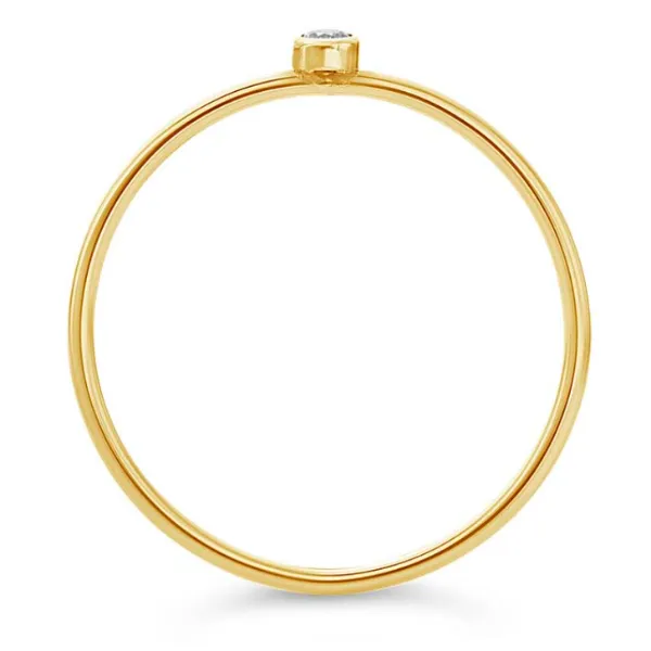 Petite 14KY Bezel Set Lab Grown Diamond Stacking Ring