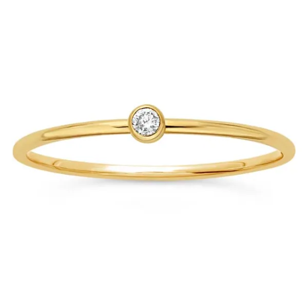 Petite 14KY Bezel Set Lab Grown Diamond Stacking Ring