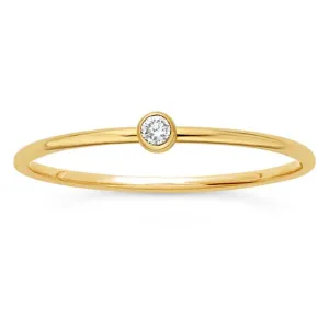 Petite 14KY Bezel Set Lab Grown Diamond Stacking Ring