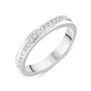 Platinum 0.17ct Diamond Channel Set Half Eternity Ring